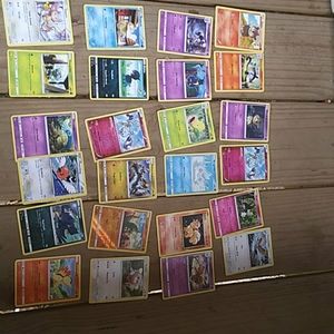 Pokemon cards and a lunchpale